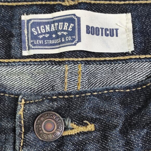 Signature by Levi Strauss jeans Bootcut men's size 34x30 dark washed blue - Picture 6 of 10